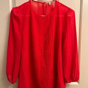 Madewell Sheer Red Blouse